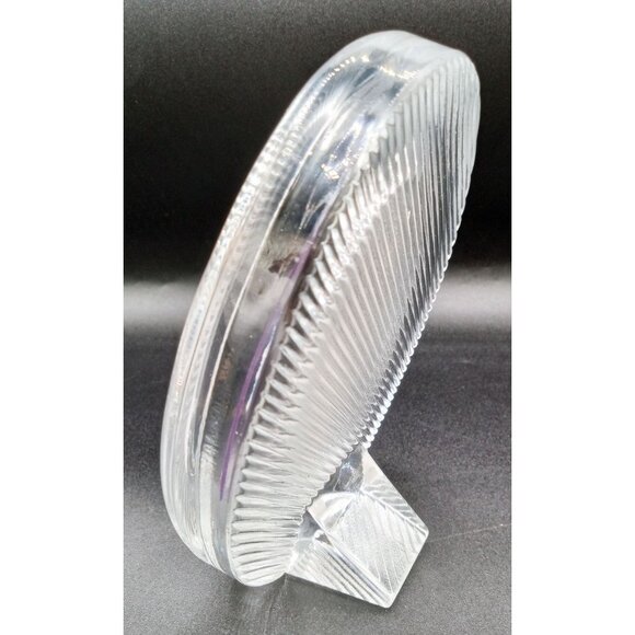 Mikasa Oval Shaped Ribbed Crystal Picture Frame Vintage 6.5 Inches Heavy 1980s - Picture 7 of 12